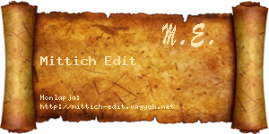 Mittich Edit névjegykártya